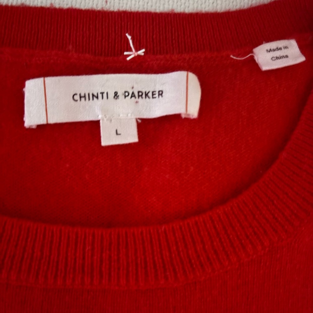 Chinti & Parker Red and Pink “You Me Ski” Striped Sweater - Picture 2 of 5